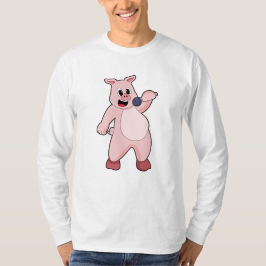 Varkens bij Zingen met Microfoon T-shirt (Voorkant)