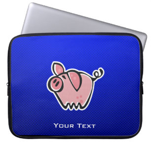 Varkens; Blauw Laptop Sleeve
