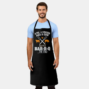 Varkens ChickenJoke Large Black Apron Schort