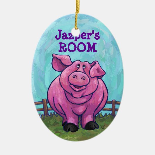 Varkens Coming en Going Keramisch Ornament (Voorkant)