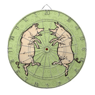 Varkens Dansen Antiek Piggy Dance Jig Dartbord