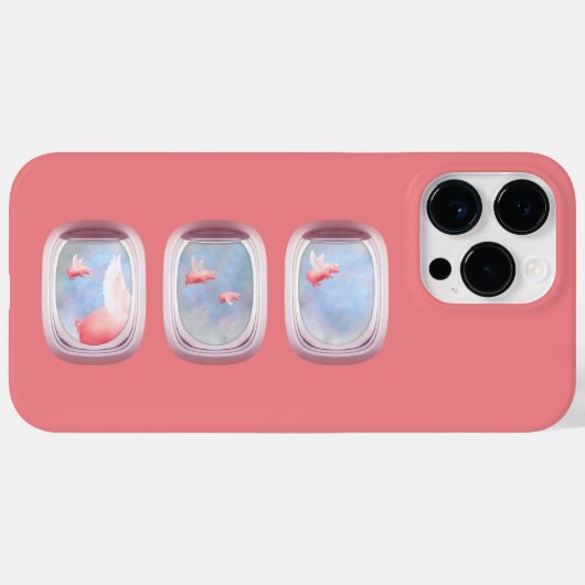 Varkens die voorbij vliegtuigraam vliegen Case-Mate iPhone case (Achterkant (horizontaal))