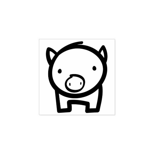Varkens Doodle Rubber Stempel (Afrduk)