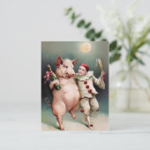 Varkens Drink nieuwjaar Briefkaart (Staand voorkant)