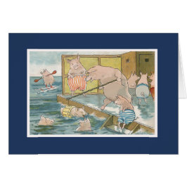 Varkens en biggen die in de Zee zwemmen - kunst