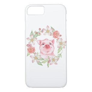 Varkens en bloemen iPhone 8/7 hoesje