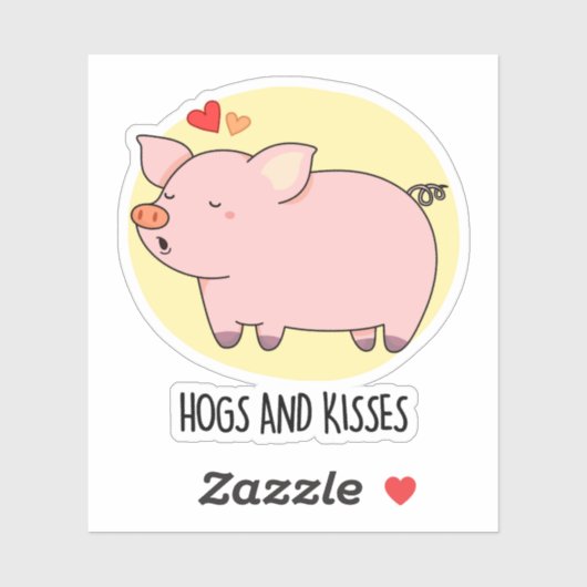 Varkens en kussen Grappig varken Pun Sticker (Vel)