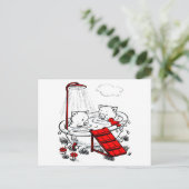  Varkens en vogel in de adem Briefkaart (Staand voorkant)