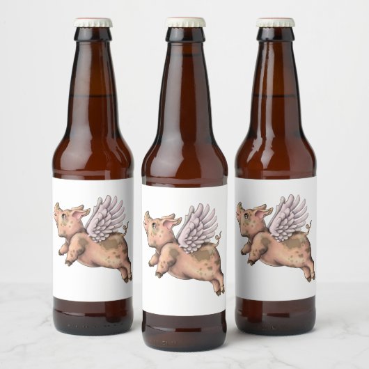Varkens Fly Bier Etiket (Flessen)