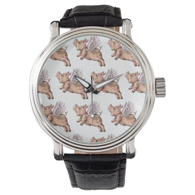 Varkens Fly Horloge (Voorkant)