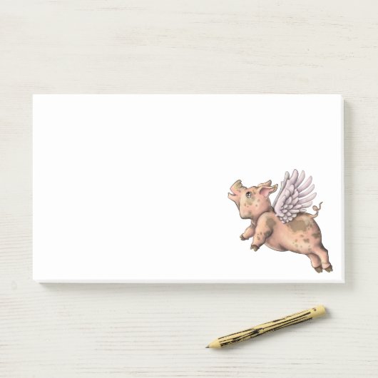 Varkens Fly Post-it® Notes (Op bureau)