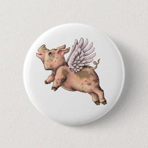 Varkens Fly Ronde Button 5,7 Cm