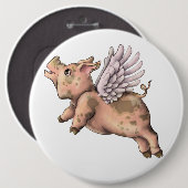 Varkens Fly Ronde Button 6,0 Cm (Voorkant /achterkant)