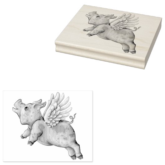 Varkens Fly Rubberstempel (Gestempeld)
