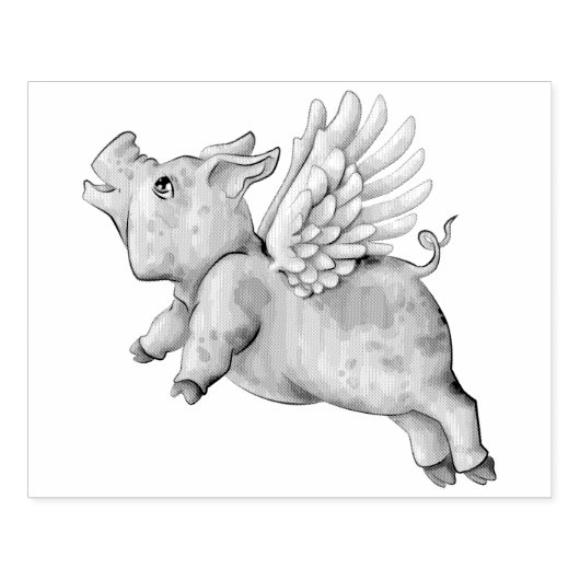 Varkens Fly Rubberstempel (Afrduk)