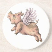 Varkens Fly Zandsteen Onderzetter (Voorkant)