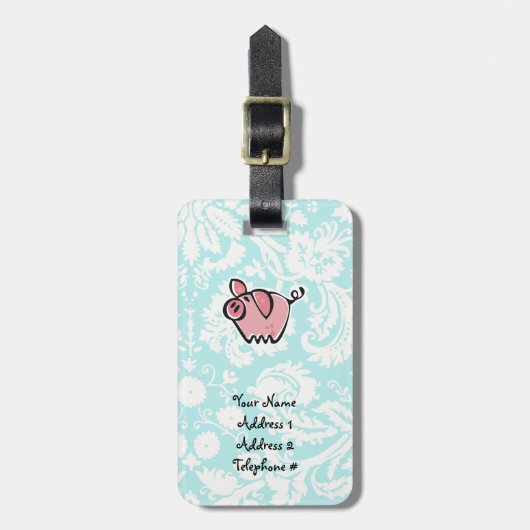 Varkens; giet bagagelabel (Voorkant verticaal)