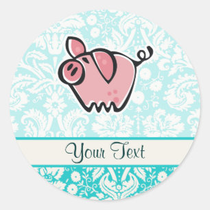 Varkens; giet ronde sticker