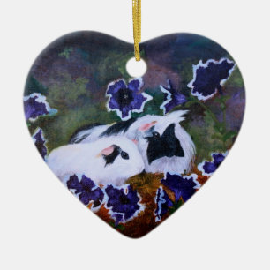 Varkens in de tuin keramisch ornament