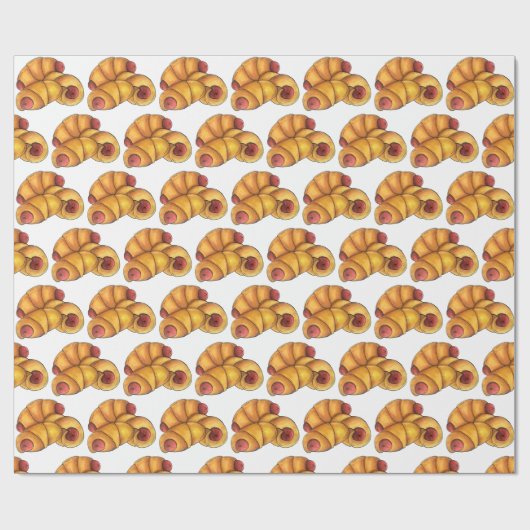 Varkens in een Blanket Crescent Roll Hot Dog Junk  Cadeaupapier (Vlak)