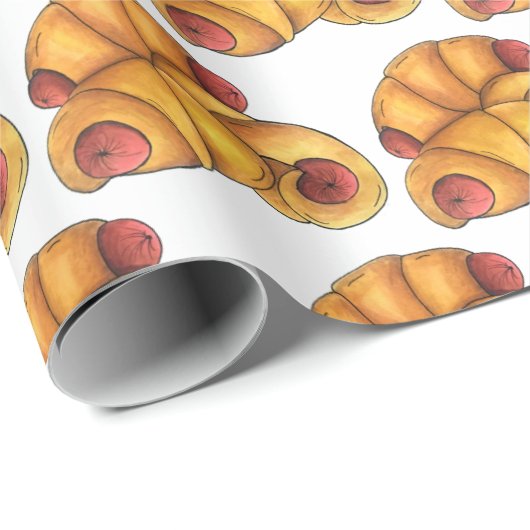 Varkens in een Blanket Crescent Roll Hot Dog Junk  Cadeaupapier (Rol Hoek)