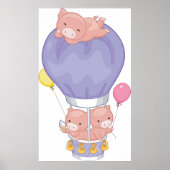 Varkens in een luchtballon poster (Voorkant)