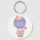 Varkens in een luchtballon sleutelhanger (Achterkant)