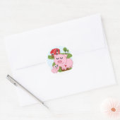VARKENS IN HET BOERDERIJ RONDE STICKER (Envelop)