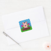 Varkens in modder vierkante sticker (Envelop)