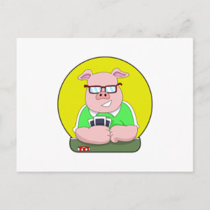 Varkens in Poker met Kaarten