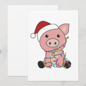 Varkens Kerst Sneeuw Winter Dieren Varkens Feestdagenkaart (Voorkant / Achterkant)