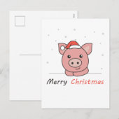 Varkens Kerst Sneeuw Winter Dieren Varkens Feestdagenkaart (Voorkant / Achterkant)
