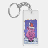 Varkens Kerstmis Sleutelhanger (Voorkant Links)