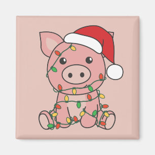 Varkens Kerstwinter Varkens Varkens Magnet Magneet
