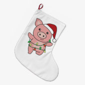 Varkens kerstwinterdieren Varkens Grote Kerstsok (Voorkant (Hangend))