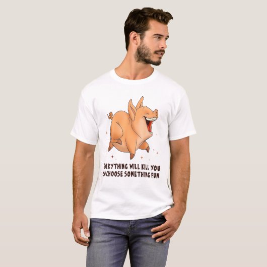 Varkens Kies iets vun-varkensovers T-shirt (Voorkant volledig)