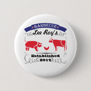 Varkens, kippen en koeien  Barbeque Ronde Button 5,7 Cm
