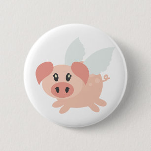 Varkens kunnen vliegen ronde button 5,7 cm