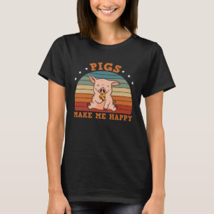Varkens maken me blij Boerderij Kinder biggetje T-shirt