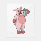 Varkens met koffie fleece deken (Voorkant)
