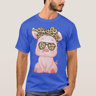 Varkens met luipaard hoofdband Vloeistof T-shirt
