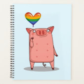 Varkens met regenboogballon planner (Voorkant)