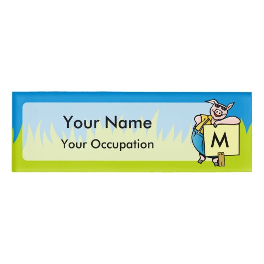 Varkens met teken naambadge (Voorkant)