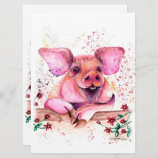 Varkens met ventilator | Kunstontwerp | Art Gift (Voorkant / Achterkant)