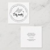 Varkens met Wings BBQ Barbecue Square Visitekaartj Vierkante Visitekaartje (Voorkant / Achterkant)