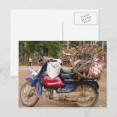 Varkens op motorfiets-Cambodja Briefkaart (Voorkant / Achterkant)