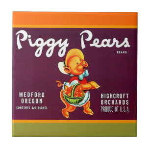  Varkens Oregon Pear kunnen Varkenshaar etikettere Tegeltje