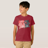 Varkens van tong en zwarte Cartoon T-shirt (Voorkant volledig)