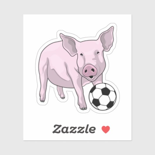 Varkens Voetbal Soccer Sticker (Vel)