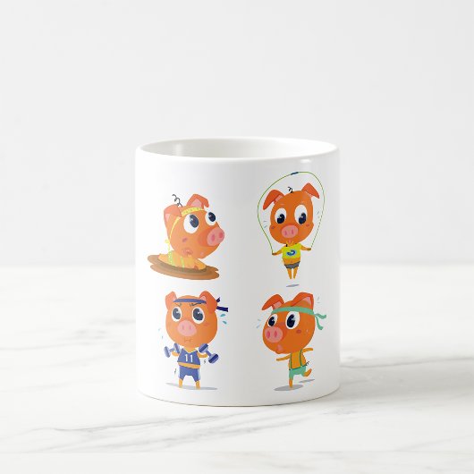 Varkens werken koffiemok